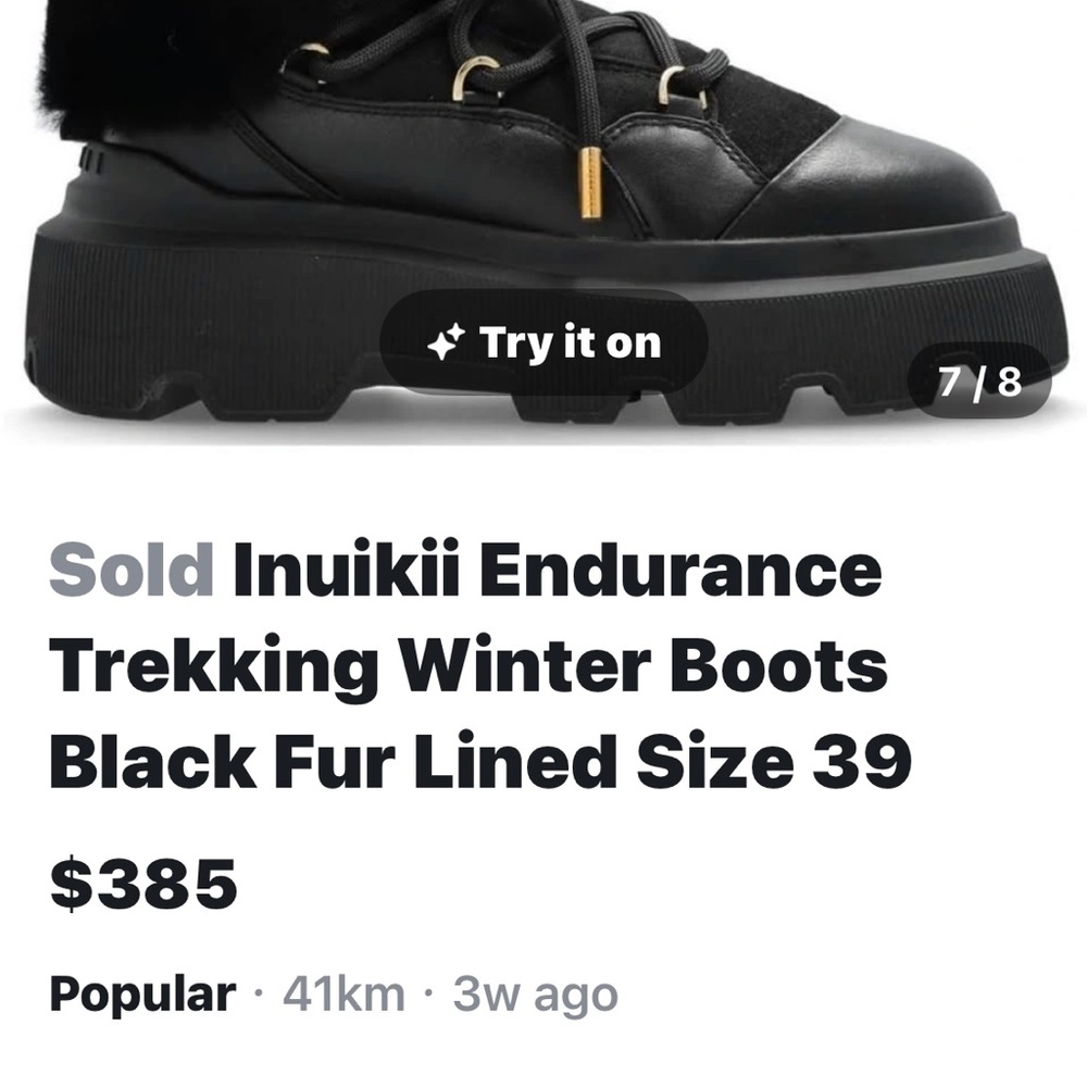 Inuikii Black Winter Platform Boots - Picture 3 of 7